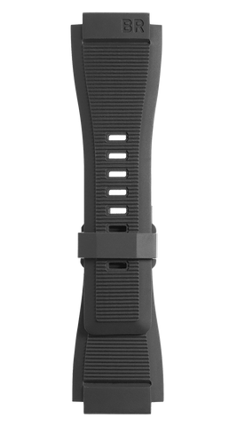 Bell & Ross Strap BR 01/03 BR-X1 Grooved Black Rubber Large B-P-029 LARGE
