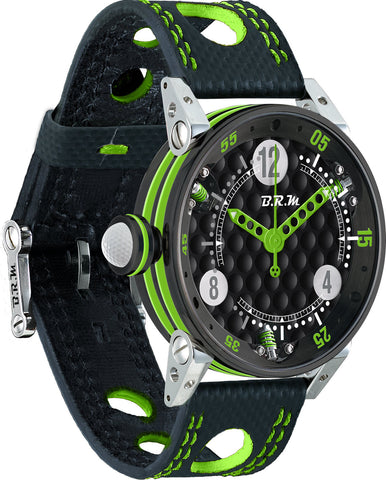 B.R.M Watch Golf Master Ladies Lime Green Hands GF7-38-SA-N-AVP