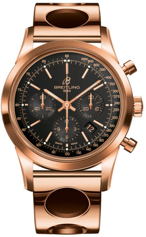 Breitling Watch Transocean Chronograph Black Red Gold RB015212/BB16/220R