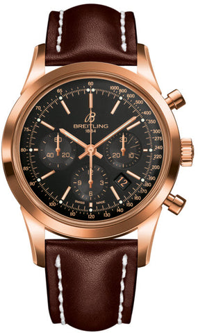 Breitling Watch Transocean Chronograph Black Red Gold RB015212/BB16/437X