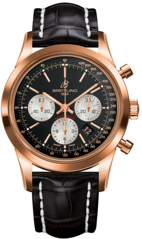 Breitling Watch Transocean Chronograph Black Red Gold RB015212/BF15/743P