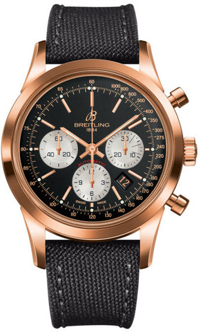 Breitling Watch Transocean Chronograph Black Red Gold RB015212/BF15/109W