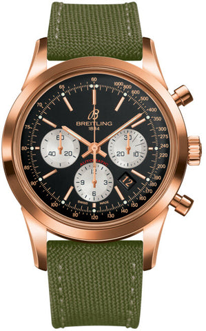 Breitling Watch Transocean Chronograph Black Red Gold RB015212/BF15/106W