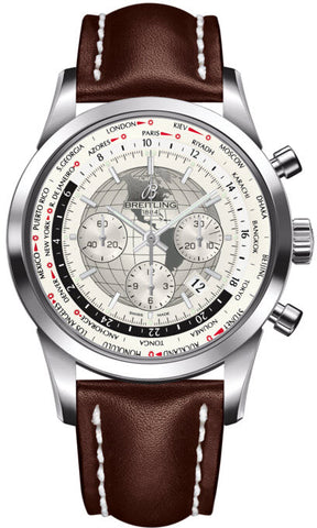 Breitling Watch Transocean Chronograph Unitime Polar White AB0510U0/A790/443X