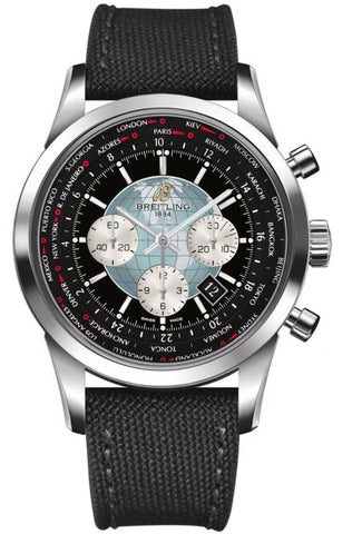 Breitling Watch Transocean Chronograph Unitime Steel Black AB0510U4/BB62/100W