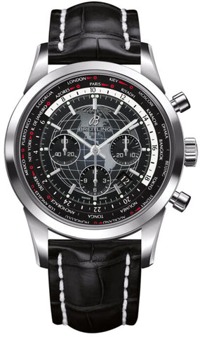 Breitling Watch Transocean Chronograph Unitime Steel Black AB0510U4/BE84/760P