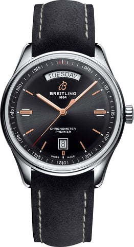 Breitling Watch Premier Automatic Day and Date 40 Anthracite Nubuck Tang A45340241B1X3
