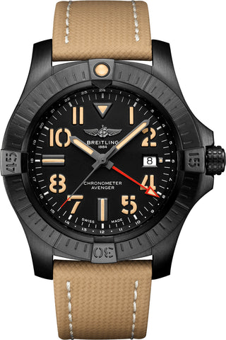 Breitling Watch Avenger Automatic GMT 45 Night Mission Leather Folding Clasp V32395101B1X2