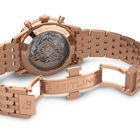 Breitling Navitimer B01 Chronograph 43 Black 18k Red Gold Watch