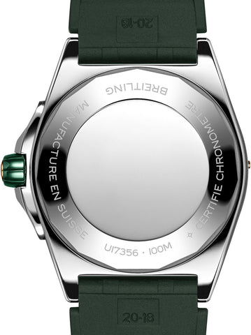 Breitling Super Chronomat Automatic 38 Mint Green Rubber Watch