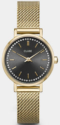 Cluse Watch Boho Chic Petite Crystals Mesh Grey Gold CW10501