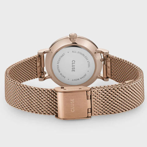 Cluse Watch Boho Chic Petite Mesh White Rose Gold D