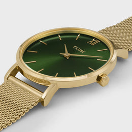 Cluse Watch Minuit Mesh Green Gold