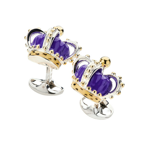 Deakin & Francis Cufflinks Limited Edition Sterling Silver Purple Crown, C1591S18.