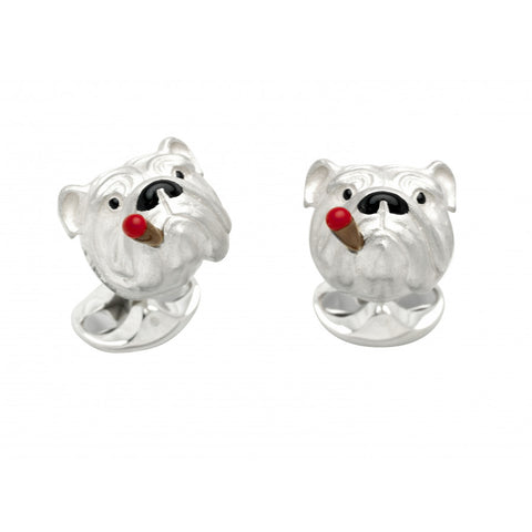 Deakin & Francis Cufflinks Sterling Silver Bulldog With Cigar, C1693S072122.