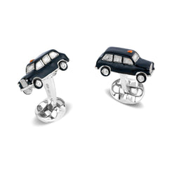Deakin & Francis Cufflinks Sterling Silver Enamel Black Cab, C1645S2225.