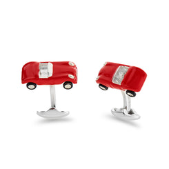 Deakin & Francis Cufflinks Sterling Silver Red Enamel Toy Sports Car, C50011S0722.