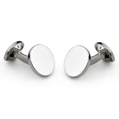 Deakin & Francis Cufflinks Sterling Silver Plain Round C0792X0002