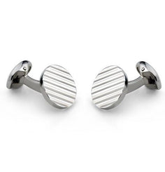Deakin & Francis Cufflinks Sterling Silver Round Engine Turned Pattern C0792X0001