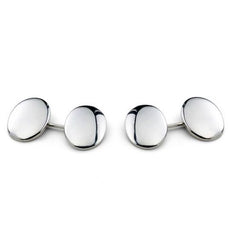 Deakin & Francis Cufflinks Sterling Silver Plain Domed Oval C0168I0001