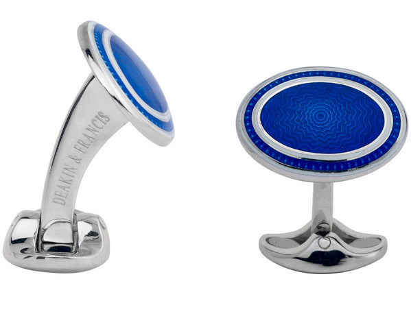 Deakin & Francis Cufflinks Sterling Silver White Royal Blue Enamel C0194S23022302