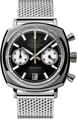 Duckworth Prestex Watch Chronograph 42 Black Sunburst Mesh Bracelet Limited Edition D550-01-ST