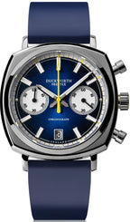 Duckworth Prestex Watch Chronograph 42 Blue Sunburst Blue Rubber Limited Edition D550-03-DR