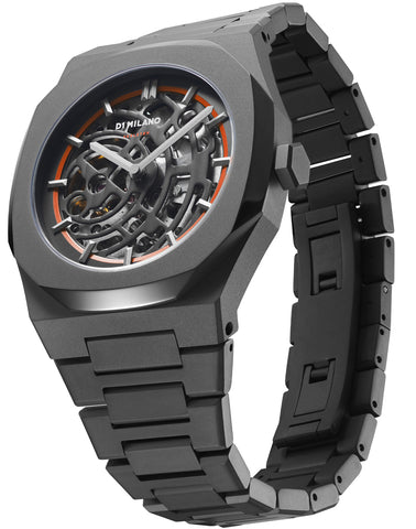 D1 Milano Watch Skeleton Sandblast Orange Bracelet D