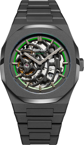 D1 Milano Watch Skeleton Sandblast Green Bracelet SKBJ07