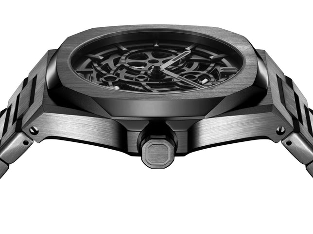 D1 Milano Skeleton Gun Metal Watch