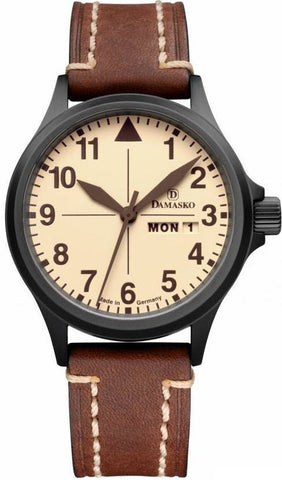Damasko Watch DA 20 Black PVD Vintage Liberty Pin DA 20 Black Leather Liberty Pin