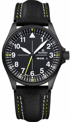 Damasko Watch DA 363 Black PVD Leather Pin DA 363 Black Leather Pin