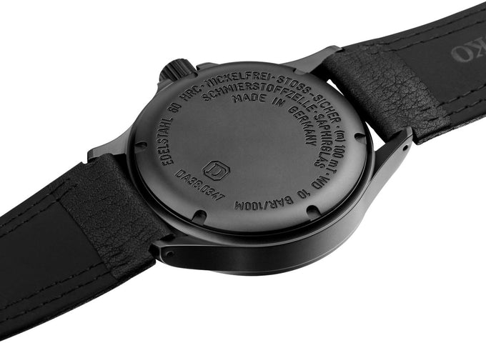 Damasko Watch DA 38 Black PVD Leather Pin