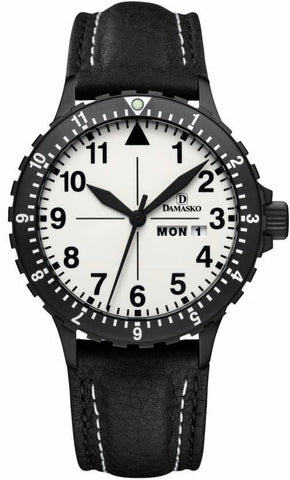 Damasko Watch DA 47 Black PVD Leather Pin DA 47 Black Leather Pin
