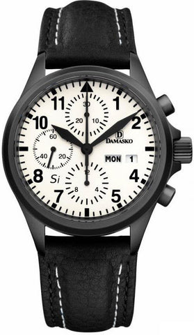 Damasko Watch DC 57 Si Black PVD Leather Pin DC 57 Si Black Leather Pin