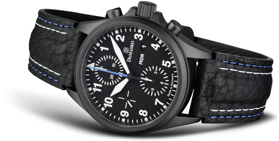 Damasko Watch DC 58 Black PVD Leather Pin D