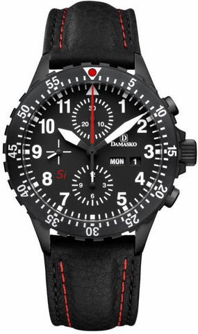Damasko Watch DC 66 Si Black PVD Leather Pin DC 66 Si Black Leather Pin