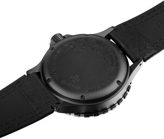 Damasko Watch DA 46 Black PVD Blue Hand Leather Pin