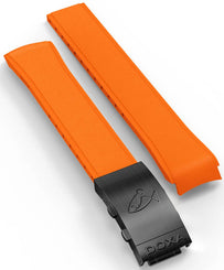 Doxa Strap SUB 300 Carbon Rubber Orange With Folding Clasp