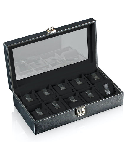 Designhuette Watch Box With Viewing Window Solid 10 Black