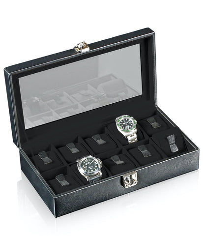 Designhuette Watch Box With Viewing Window Solid 10 Black 70005-130