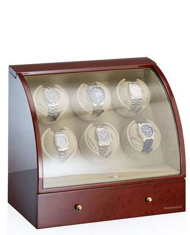 Designhuette Watch Winder Basel 6 Burlwood 70005-28
