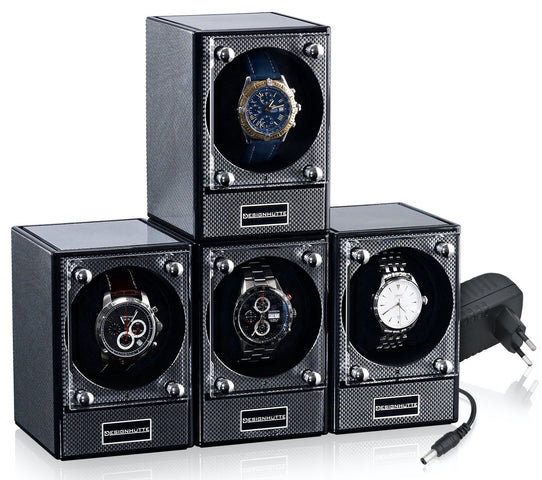 Designhuette Watch Winder Piccolo Starter Kit 4 Carbon 70005-94