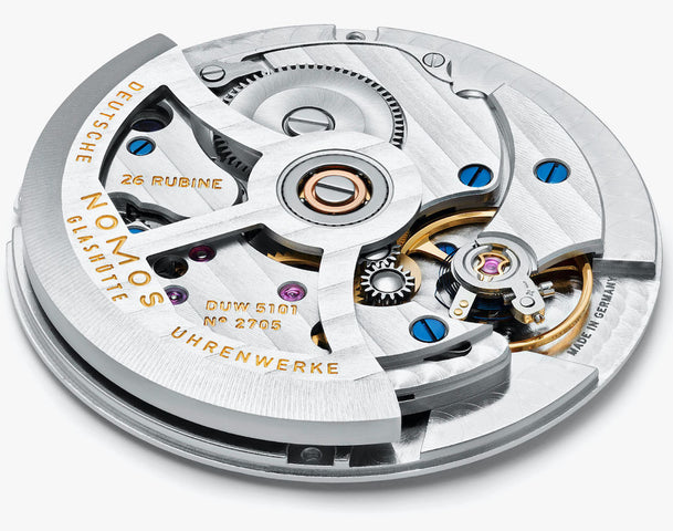 Nomos Glashutte Club Automat Datum Atlantik Sapphire Crystal Watch