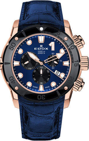 Edox Watch CO-1 Chrono Quartz 10242 TINR BUIRN