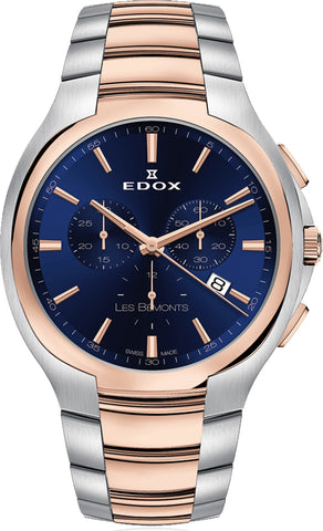 Edox Watch Les Bemonts Chrono Quartz 10239 357R BUIR