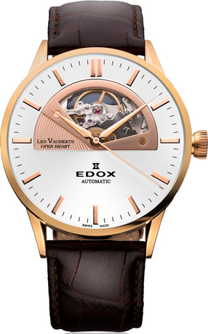 Edox Watch Les Vauberts Open Heart Automatic 85014 37R AIR