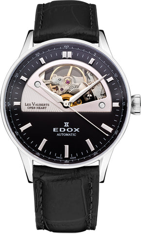 Edox Watch Les Vauberts Open Heart Automatic 85019 3N NIN