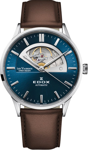 Edox Watch Les Vauberts Open Heart Automatic 85014 3C1 BUIN