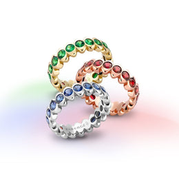 Faberge Colours of Love Cosmic Curve 18ct Rose Gold Ruby Eternity Ring